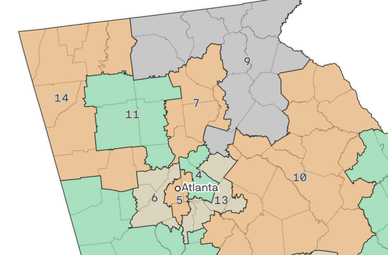 Map lines for north Georgia's congressional districts